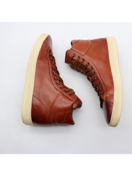 Tom Ford Russell Men\'s Size 11.5 Brown Leather High Top Casual Sneakers Lace Up main image 6
